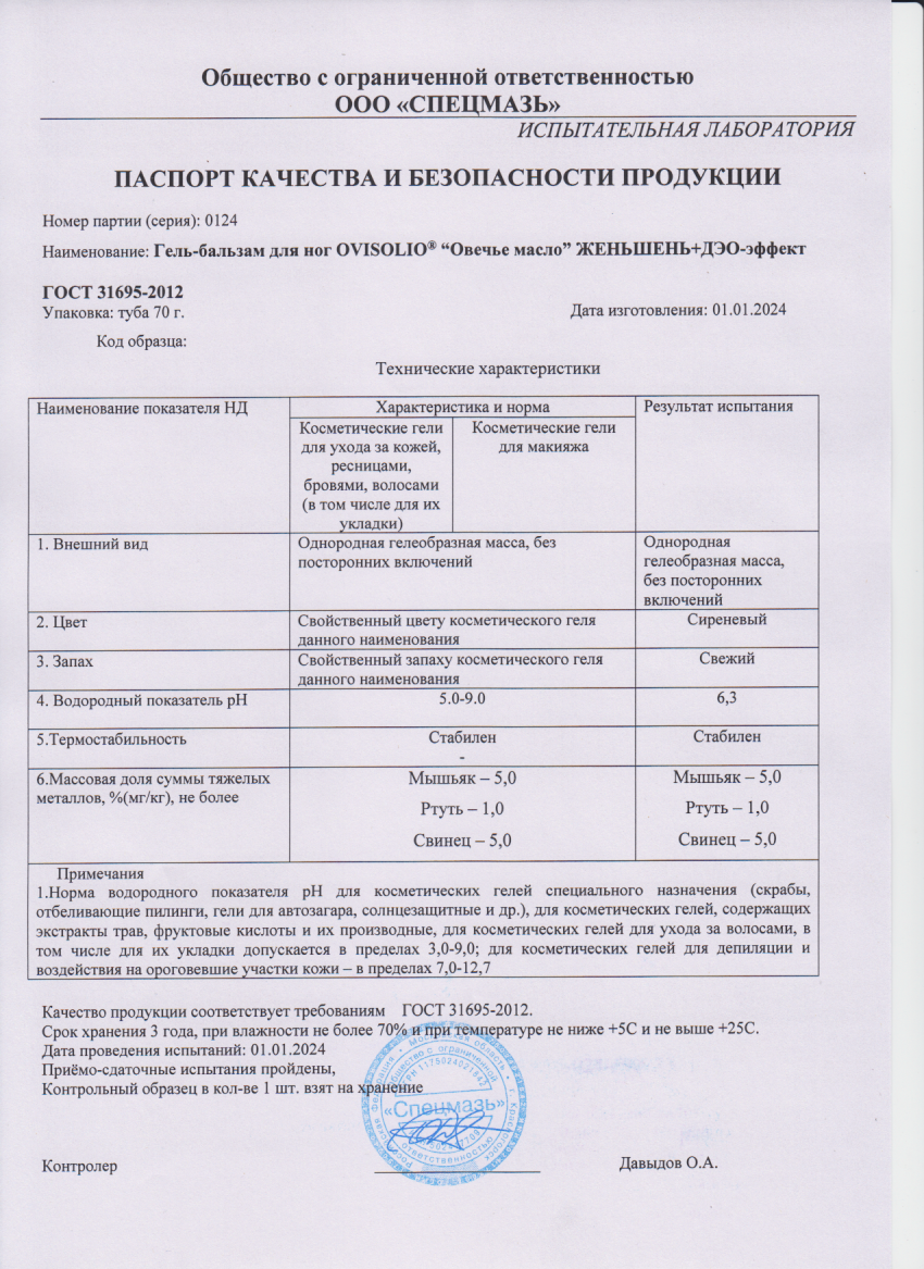 Паспорт №012024